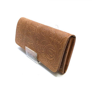 二つ折りF ベロ無 フラワーエンボス