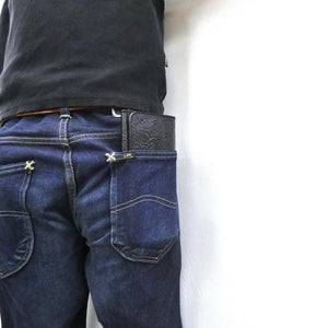 二つ折りF ベロ無 フラワーエンボス