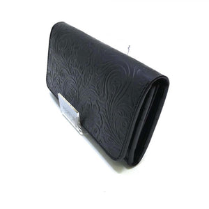 二つ折りF ベロ無 フラワーエンボス