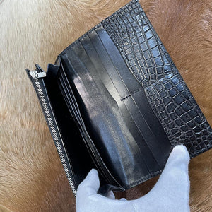 マチ付き薄作り財布 ナイルクロコ