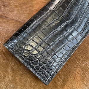 マチ付き薄作り財布 ナイルクロコ
