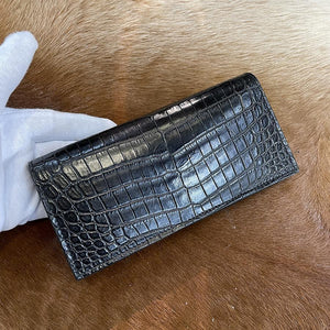 マチ付き薄作り財布 ナイルクロコ