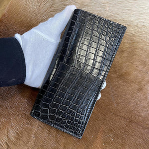 マチ付き薄作り財布 ナイルクロコ