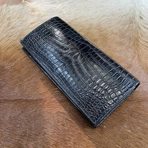 マチ付き薄作り財布 ナイルクロコ