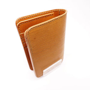 ハーフ財布 両面カード アウトジッパー ナチュラルオーク