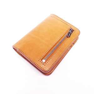 ハーフ財布 両面カード アウトジッパー サドル