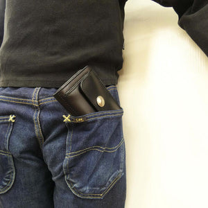 ハーフ財布 両面カード アウトポケット インディ