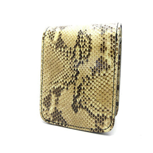 126タイプ ショート二つ折り 横型コイン パイソン全貼り＜熟成革＞