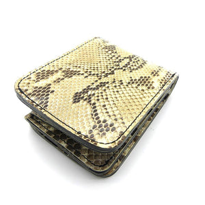 126タイプ ショート二つ折り 横型コイン パイソン全貼り＜熟成革＞