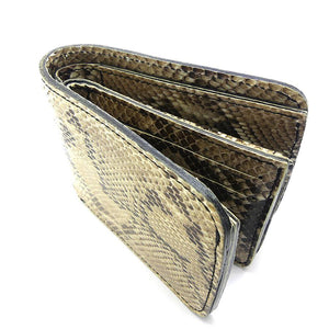 126タイプ ショート二つ折り 横型コイン パイソン全貼り＜熟成革＞