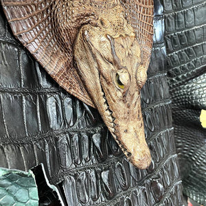 両マチFRF財布 L字スリム 頭付ワニ