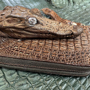 両マチFRF財布 L字スリム 頭付ワニ