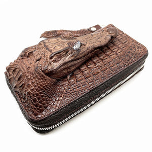 両マチFRF財布 L字スリム 頭付ワニ