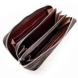 両マチFRF財布 L字スリム 頭付ワニ